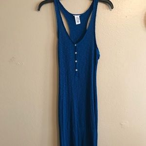 Blue Racer back Midi Dress